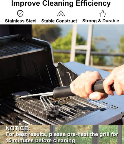 Grill Brush Grill Cleaning Kit, Grill Cleaner BBQ Grill Accessories Grill Rescue Brush Grill Brush Bristle Free, Grill Brush for Outdoor Grill BBQ Brush for Grill Cleaning (D23)