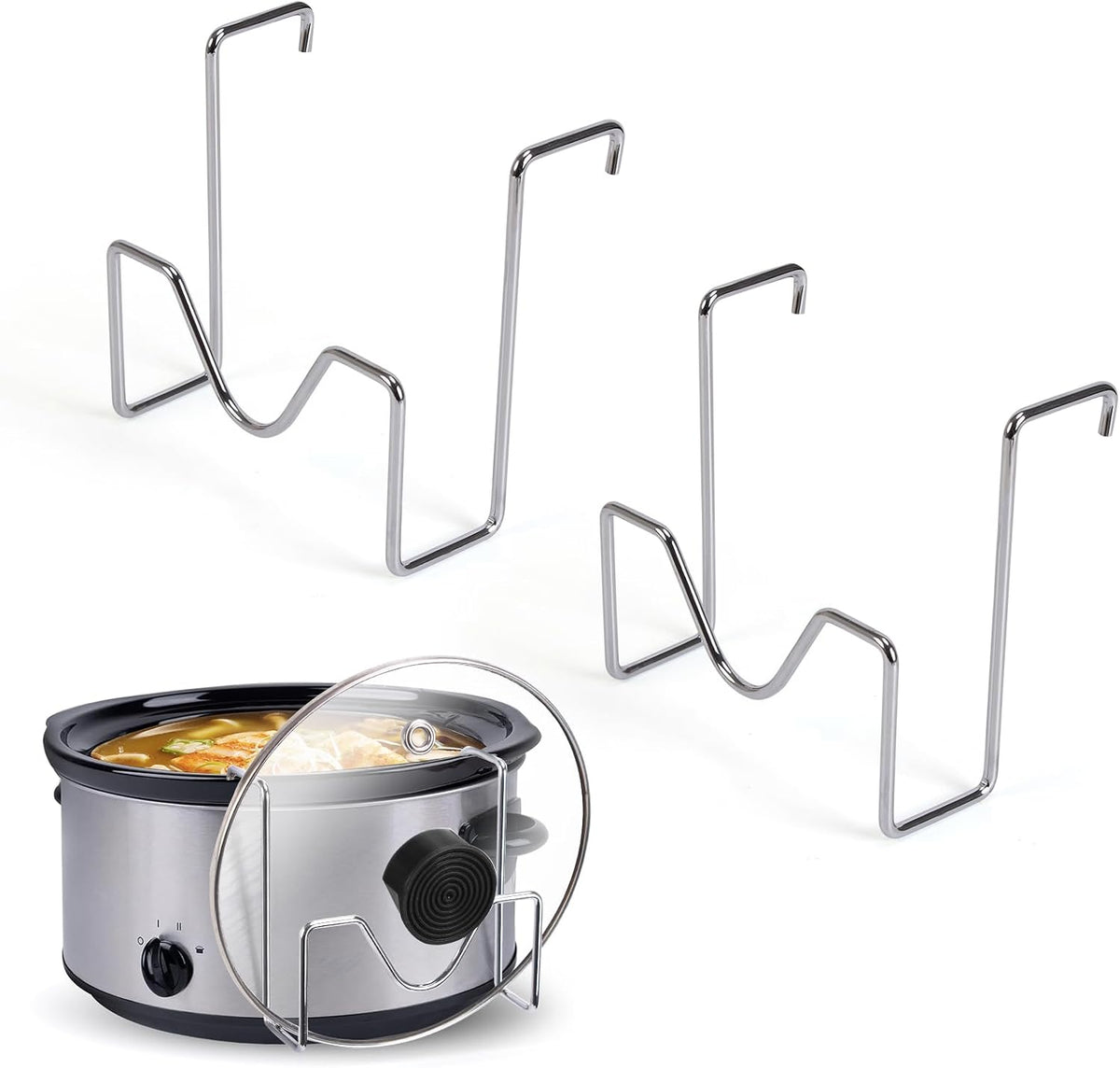 Crock Pot Lid Holder,Stainless Steel Crockpot Lid Holder Attachment,Crockpot Cover Holder,Slow Cooker Lid Holder,Lid Hanger For Crock Pot while Cooking