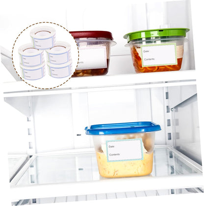 KALLORY 5rolls Convenient Portable Date Labels Blank Food Stickers for Bottles Office Use and Food Preservation Lightweight and Practical for Easy Organization