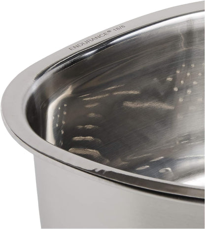 RSVP International Endurance® In-Sink Mesh Colander Strainer Basket, 3 Quart | Organize Sponges, Collect Food Scraps | Dishwasher Safe | Small Corner Basket | Steaming, Draining & Rinsing