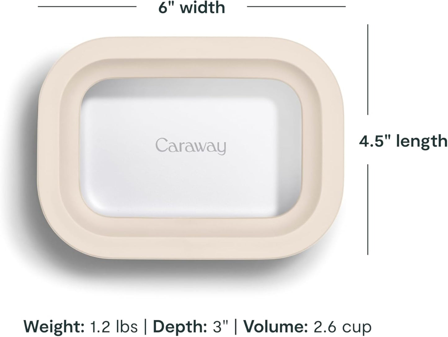Caraway Glass Food Storage - 4.4 Cup Glass Container - Ceramic Coated - Easy to Store, Non Toxic, Non Stick Lunch Box Container with Lids - Dishwasher, Oven, & Microwave Safe - Mist