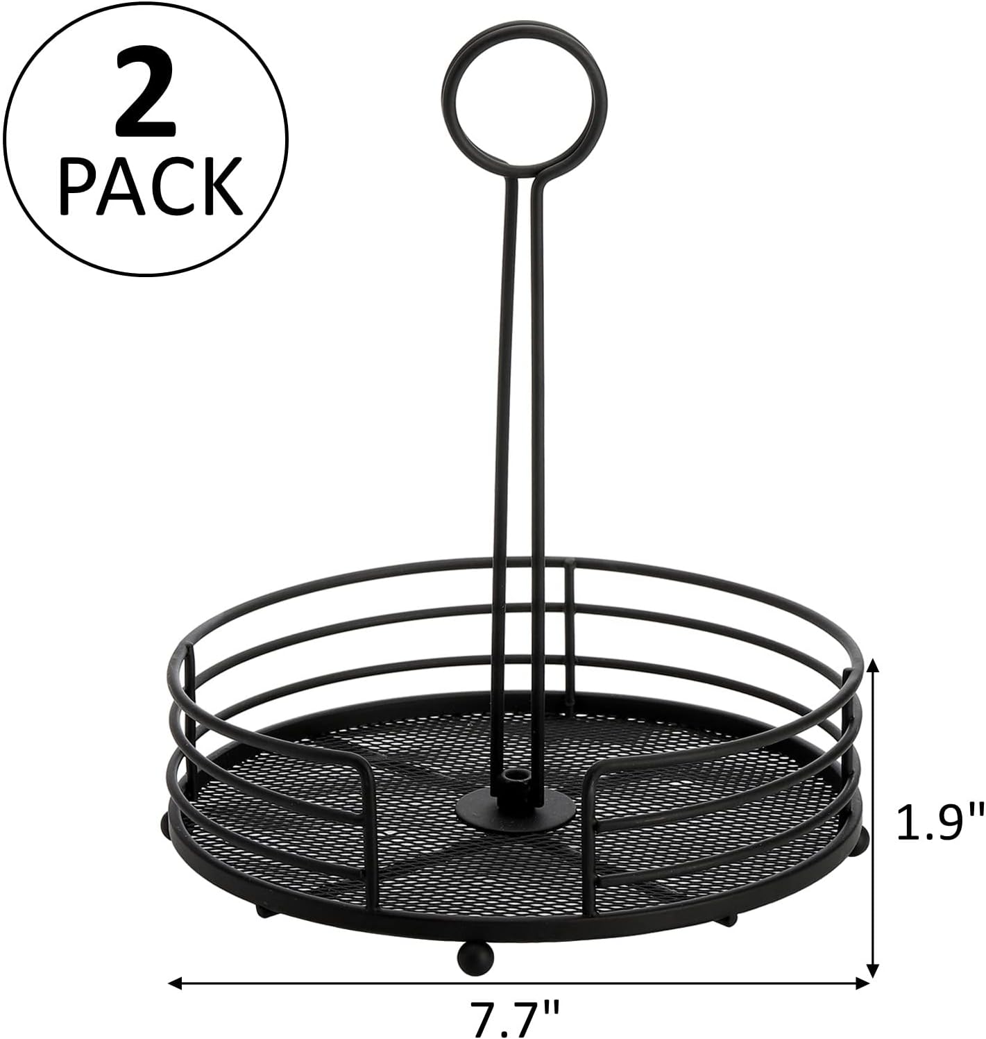 ZOOFOX 2 Pack Metal Condiment Caddy, Tabletop Spice Organizer for Kitchen Pantry, Patio Tables, Countertop, Picnics, Dining Table, BBQ