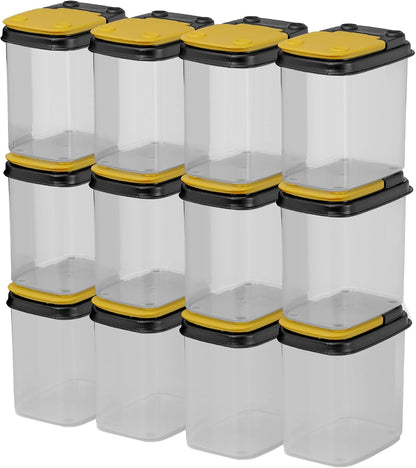 Buddeez Multi-Purpose Hardware Storage Bins Bits and Bolts Small Storage Containers, Hardware Organizers, Clear Containers With Blue Stackable Lids, Bolt and Screw Organizer (1 Quart - 8 Pack)