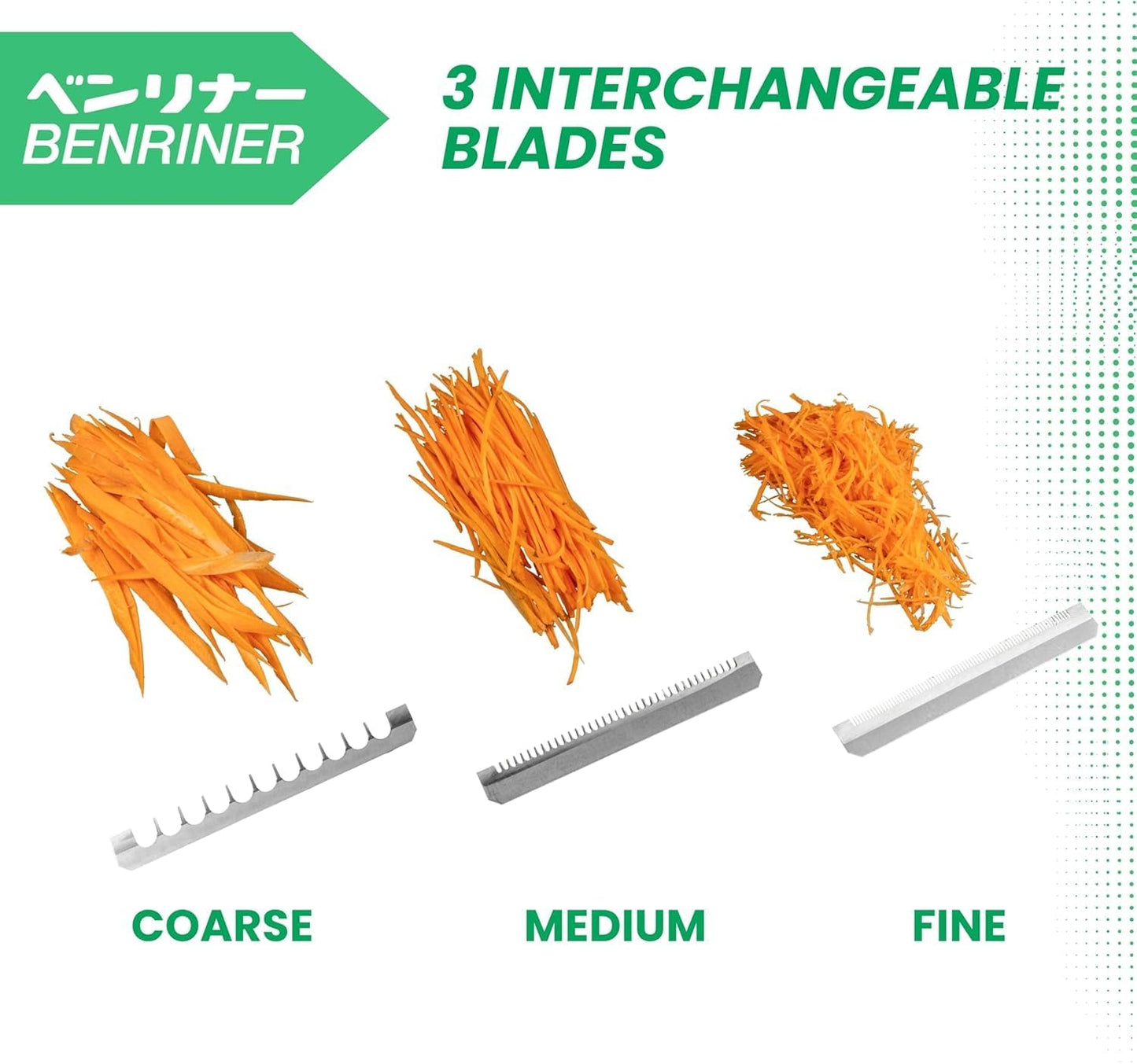 Benriner Mandoline Slicer with 4 Blades, Japanese Stainless Steel, BPA Free, 12.75 x 3.625-Inches, Beige