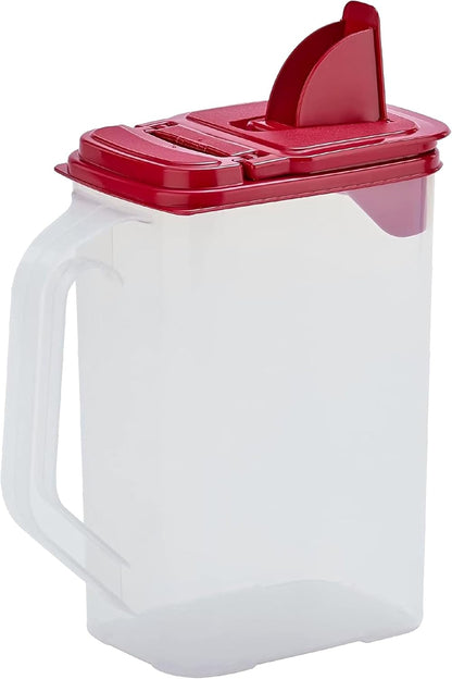 Buddeez Kitchen Pantry Container - Easy Grip Handle for Mess Free Use - Flour and Sugar Storage Made Simple - 4 Quart White Lid