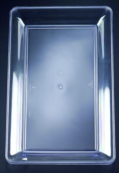 4 Rectangle White Plastic Heavy Duty Serving Trays 12" x 18" Decorative Wedding & Party Platters