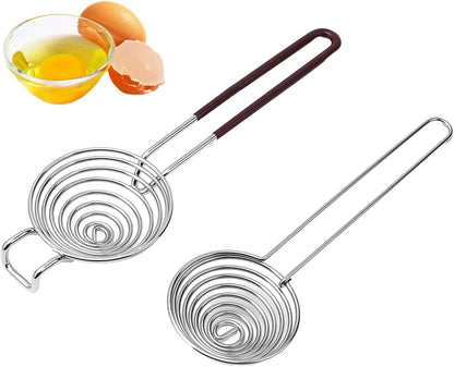 Egg Separator, Stainless Steel Egg Yolk & White Separator with Long Handle