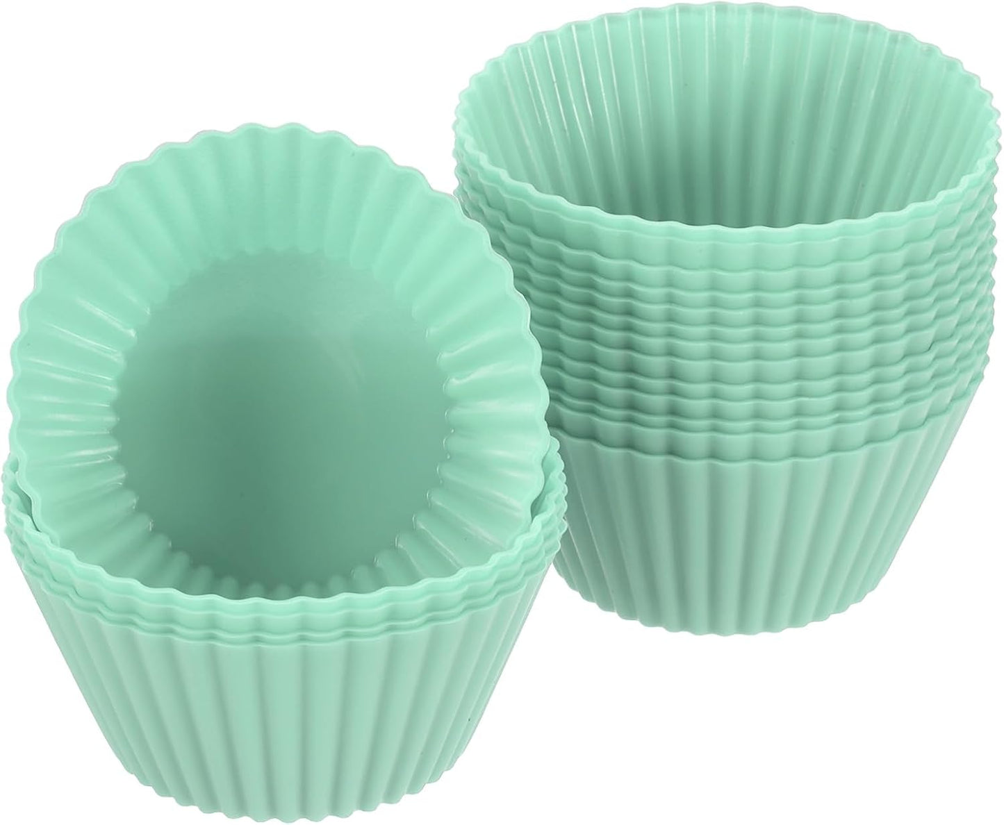 uxcell 18Pcs Silicone Cupcake Liners, Non-Stick Baking Cups, for Cooking Eggs, Baking Muffins and Make a Cake(Pink)
