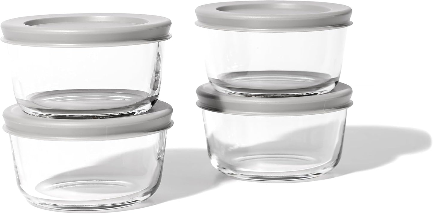 6-Piece Glass Food Storage Containers Set (3 Containers + 3 BPA-Free Lids) | 2-Cup, Leakproof | Microwave, Freezer, Oven & Dishwasher Safe | Ideal for Meal Prep & Pantry Organization, Pistachio