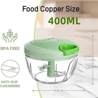 Vegetable Chopper Manual Food Chopper with Container, Hand Pull String Veggie Cutter for Salad Garlic Nut Onion