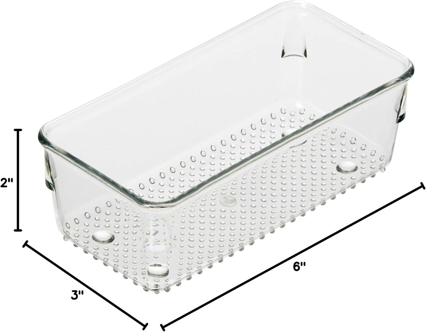 Oggi Clear Drawer Organizer - 3" X 12.5" - Ideal for Organizing Kitchen Drawers, Office, Desk, Silverware, Kitchen Utensils, Cosmetics and Bathrooms