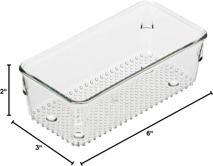 Oggi Clear Drawer Organizer - 3" X 12.5" - Ideal for Organizing Kitchen Drawers, Office, Desk, Silverware, Kitchen Utensils, Cosmetics and Bathrooms
