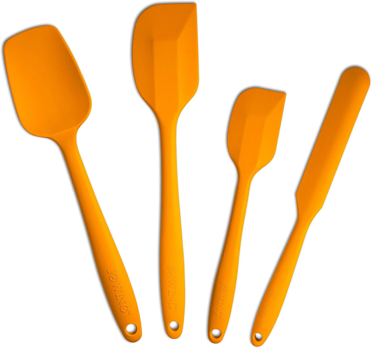 4 Piece Silicone Spatula Set, Flexible Heat Resistant Non-scratch Baking Cooking Rubber Spatulas with Stainless Steel Core, Black