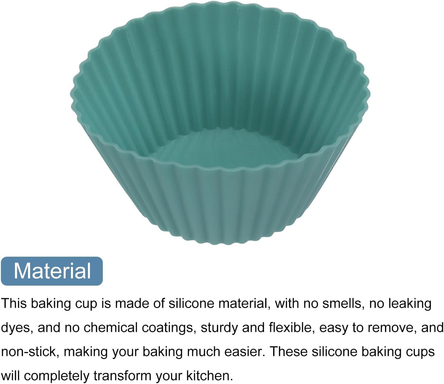 uxcell 18Pcs Silicone Cupcake Liners, Non-Stick Baking Cups, for Cooking Eggs, Baking Muffins and Make a Cake(Pink)