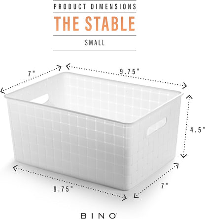 BINO | Plastic Storage Baskets Large - Black | THE STABLE COLLECTION | Multi-Use Storage | Rectangular Cabinet Organizer | Baskets For Organizing with Handles | Home Office Organization and Storage