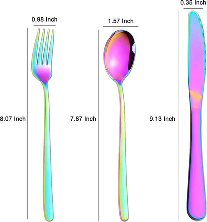 Portable Travel Utensils Set, 18/8 Stainless Steel 3 PCS Cutlery Set Including Knife Fork and Spoon, Reusable Travel Silverware Set with Case for Lunch Box Camping School Office