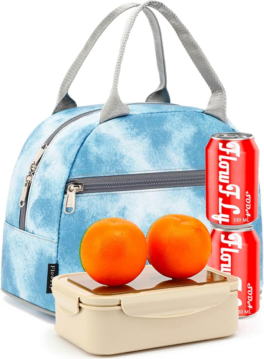 FlowFly Insulated Lunch Cooler Bag - Tote Bag Organizer for Women/Men, Black - Colors B