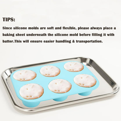 24 Cups Silicone Mini Muffin Pan Set, Nonstick Mini Cupcake Pans, BPA Free Small Muffin Tin for Baking, Set of 2 (Green+Purple)
