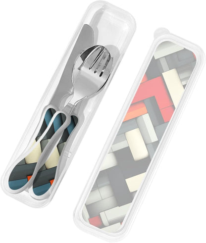 3-Piece Kids Silverware Set With Storage Case, Stainless Steel Reusable Children Safe Knife Spoon Fork Set Insects Love Children Flatware Set For Kids Lunch Box