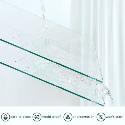 LANGBOHOS Tempered Glass Cutting Boards for Kitchen,Clear Cutting Board for Countertop,Non-slip Chopping Board,Table protection, Heat Resistant, Shatter Resistant (Clear, Set of 4)