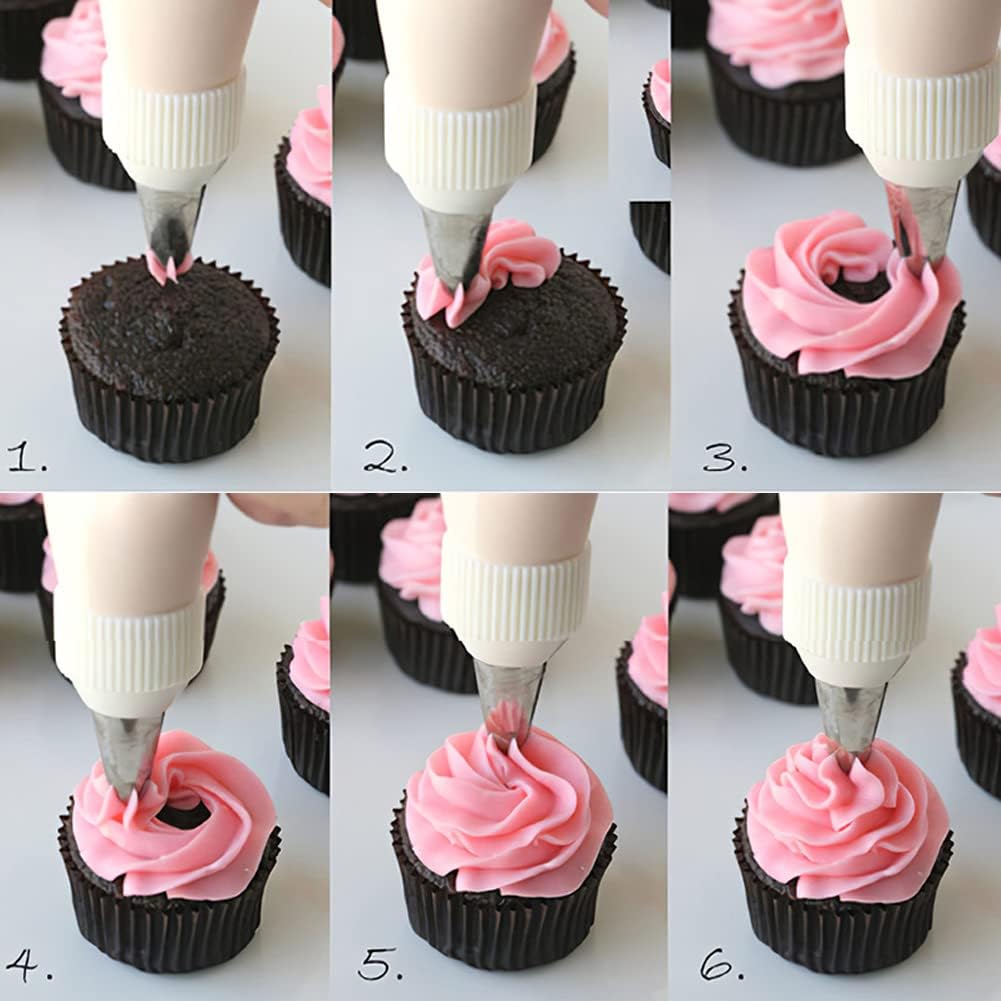 4B Piping Tip Set, Open Star Frosting Tips for Cake Decorating, 3 Pcs