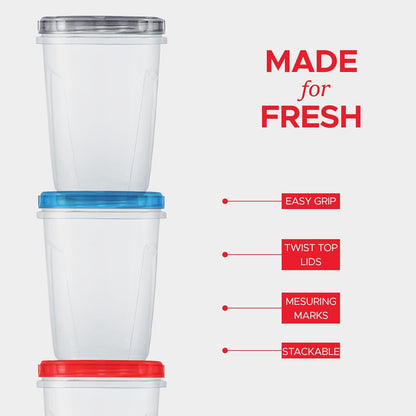 Tafura 10 Pack Leakproof Freezer Containers for Food with Twist Top Lids - 32 Oz BPA Free Reusable Plastic Soup Containers with Screw On Lids - Ideal for Meal Prep, Leftovers & Pantry Organization