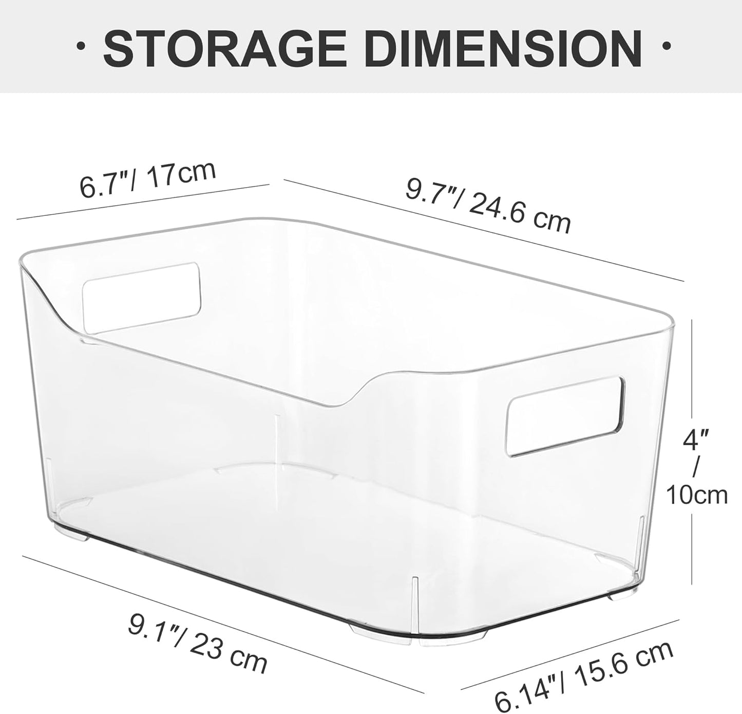 Heyuzb Set of 8 Clear Fridge Organizer Bins, Stackable Refrigerator Organizers and Storage for Fridge, Freezer, Pantry, BPA Free