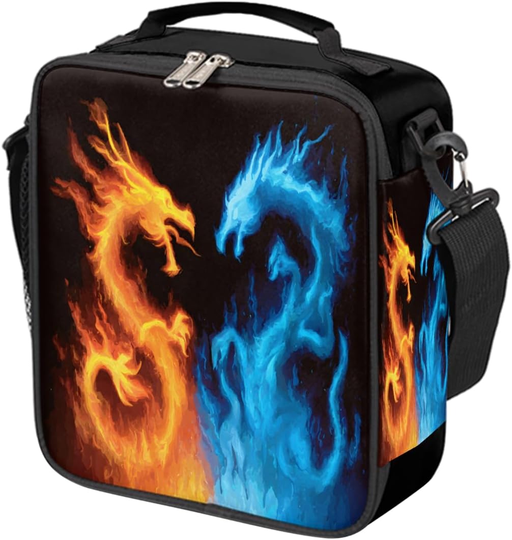 cfpolar Skull Skateboard Lunch Box for Boys Girls, Insulated Lunch Bags for Kids Reusable Mini Cooler Lunch Tote Lunchbox Thermal Meal Tote Kit with Shoulder Strap for Work School Picnic