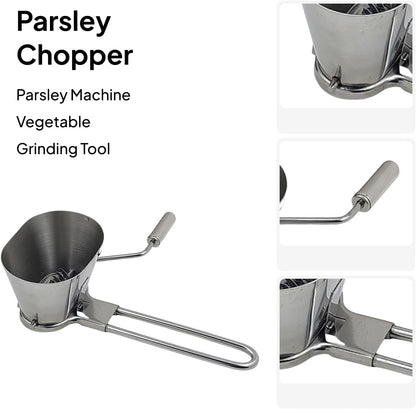 Fenteer Parsley Chopper, Parsley Shredder, Kitchen Handheld Coriander Onion Chopper, Lightweight Herbs Spices Grater, Stainless Steel Roller Mincer for Veggies/Garlic/Peppers/Ginger/Fruits/Nuts