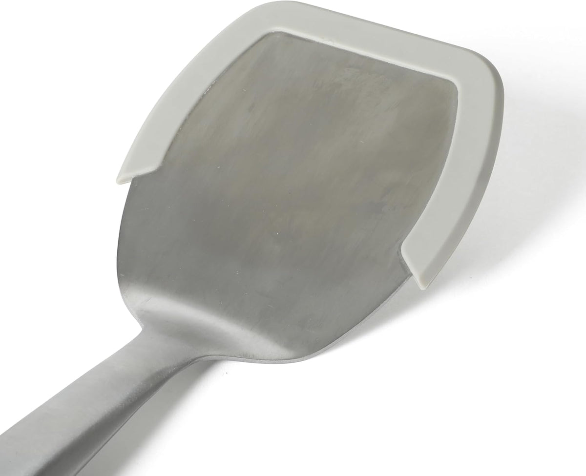 Calphalon Slotted Turner, Kitchen Flipping Spatula, Slotted Spatula, Stainless Steel Turner with Silicone Heat Resistance Handle, Nonstick-Safe Spatula for Draining and Flipping (Navy)