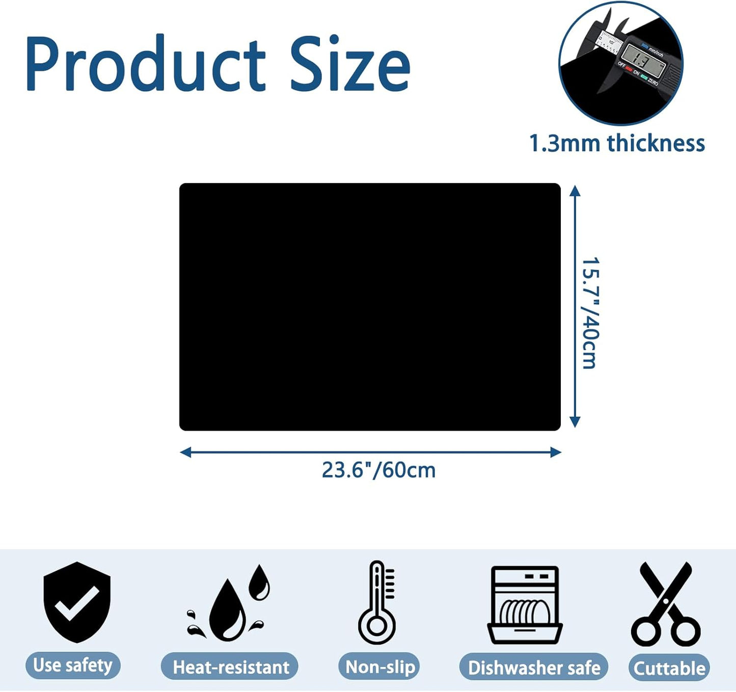 78.7"x23.6" Large Silicone Mat for Kitchen Counter, Heat Resistant Non-Slip Countertop Protector, Waterproof Silicone Craft Mat for Kitchen Island, Semitransparent