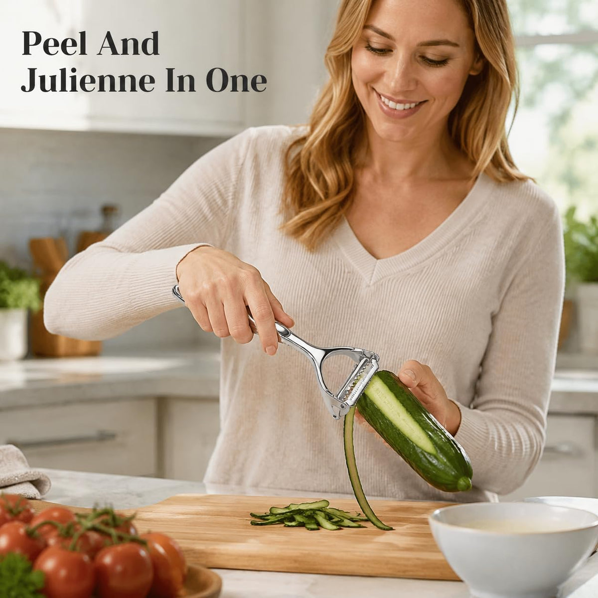 2-in-1 Julienne Peeler Vegetable Peeler for Kitchen, Peeling and Shredding, Vegetable Peeler Julienne Slicer for potato, cabbage, carrot, cucumber,fruit