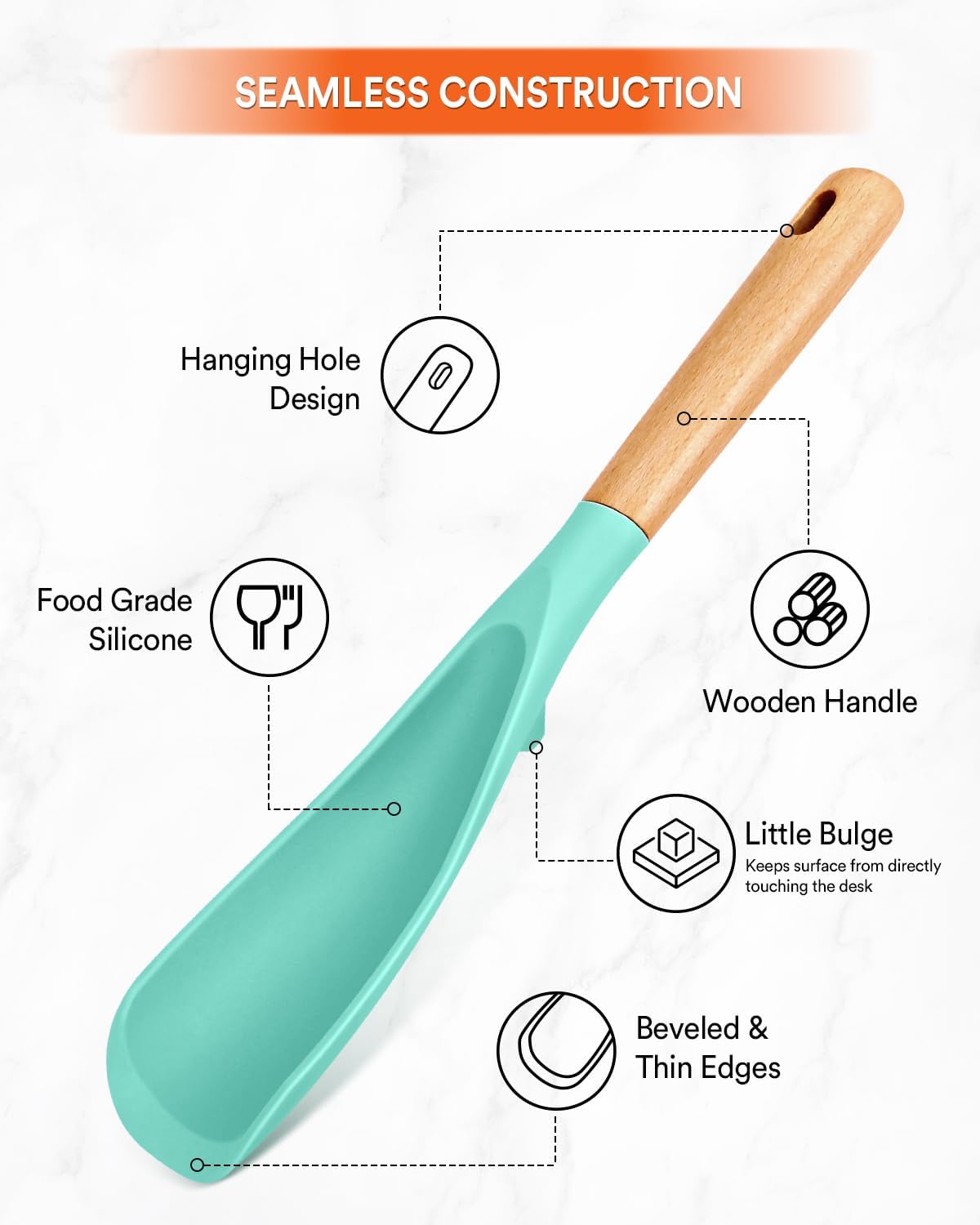 Badiano Cooking Spoon and Rice Scooper for Nonstick Cookware,Multi-function