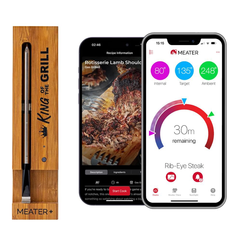 MEATER Plus Smart Meat Thermometer, Honey, Bluetooth, 165ft, Grill & Oven