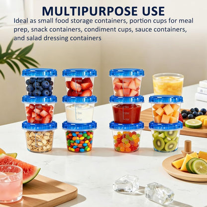10 Pack 34oz Reusable Freezer Food Storage Containers with Twist Top Lids, Airtight Plastic Meal Prep Food Containers for Leftover Lunch Fruit Salad Oats, Clear Large Soup Container Microwave Safe