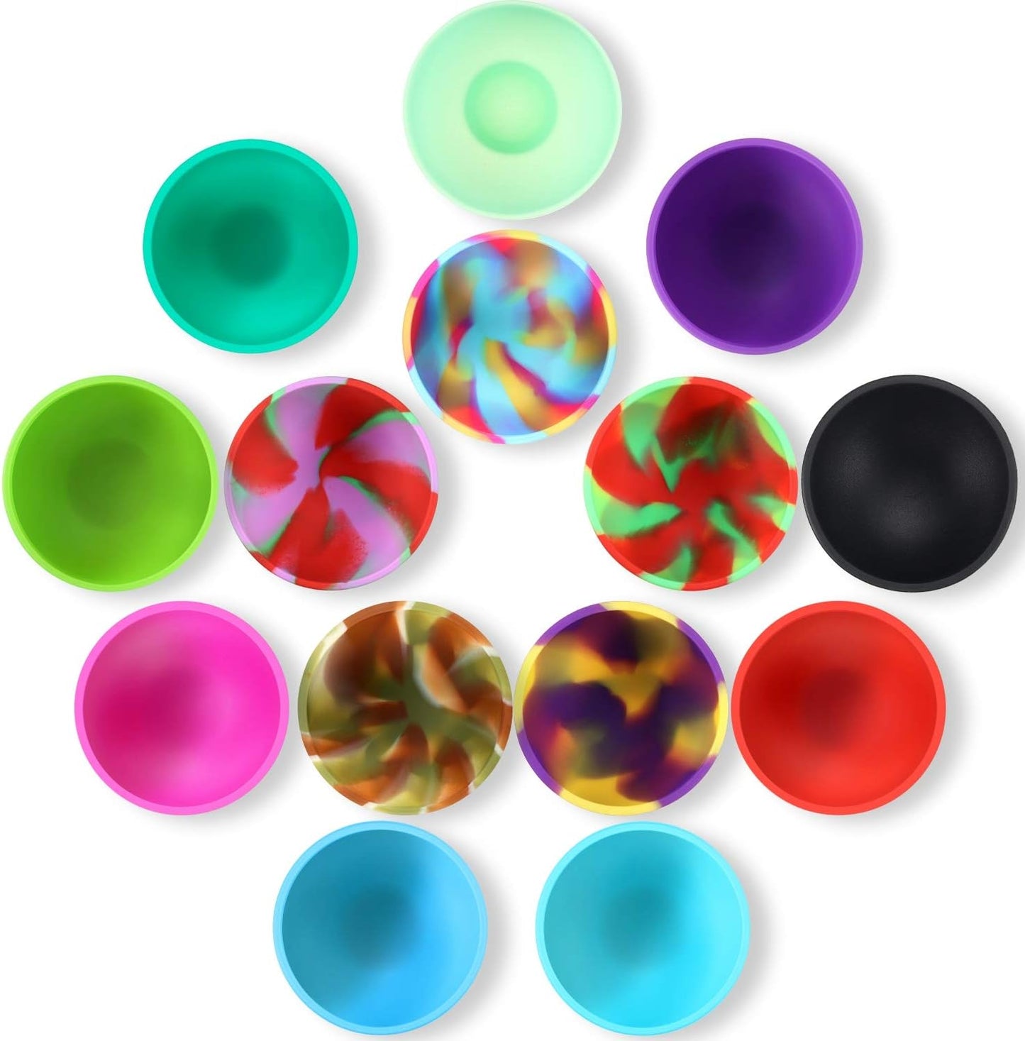Boao 14 Pcs Mini Silicone Pinch Bowls 1.75 Ounce Small Dipping Ingredient Prep Bowls for Cooking Reusable Snack Serve Condiment Facial Mask Bowl for Sauce Nuts Appetizer DIY Craft