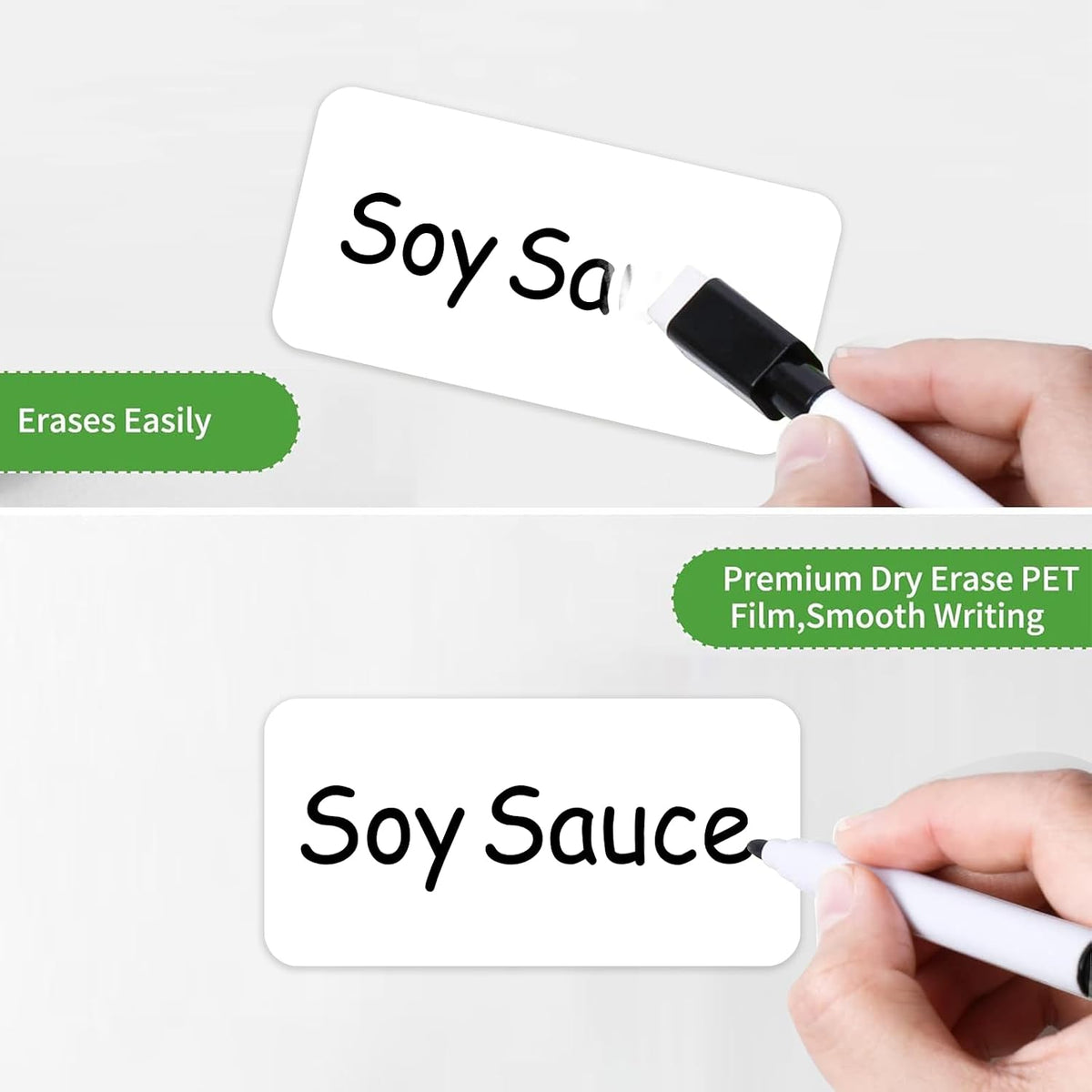 SVNOOC Multi-Use Removable Dry Erase Labels Stickers, White, Reusable Sticky Notes for Kitchen Office School All Purpose Use(1.25 * 3.5 inches White)
