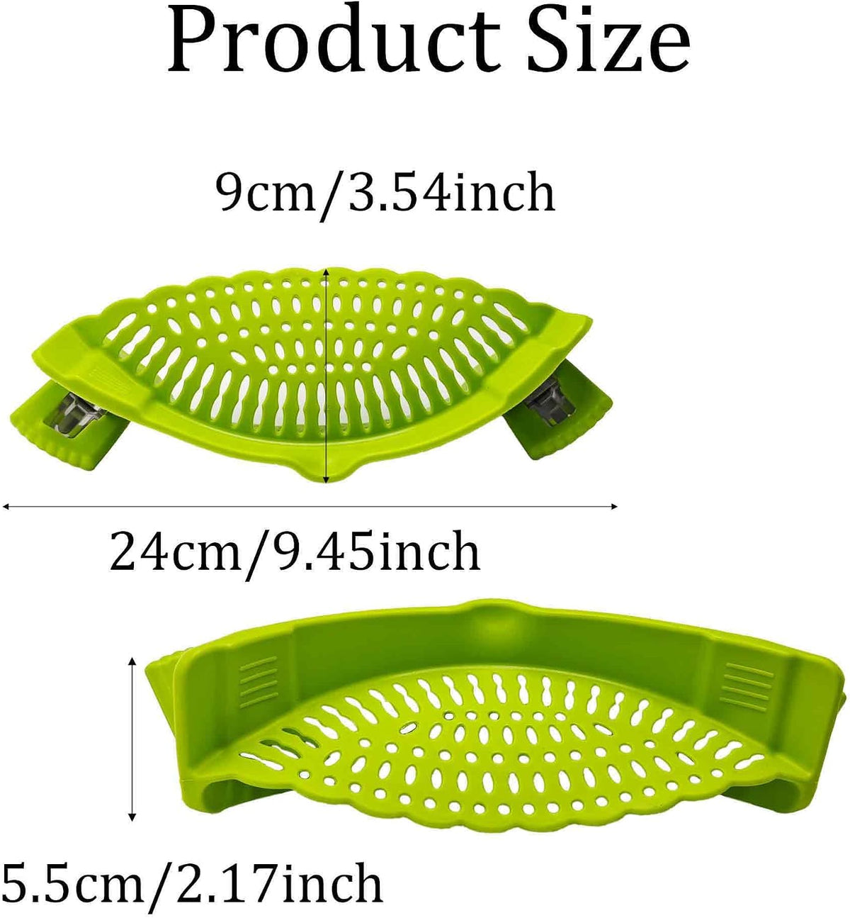 Blue Silicone Clip On Strainer, Universal Pot Colander for Draining Pasta, Vegetables and Kitchen Cooking