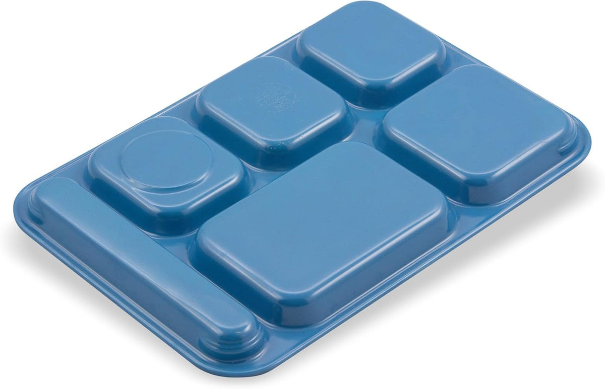Carlisle FoodService Products P614R09 Right-Hand 6-Compartment Polypropylene Tray, 10" x 14", Green