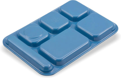 Carlisle FoodService Products P614R09 Right-Hand 6-Compartment Polypropylene Tray, 10" x 14", Green