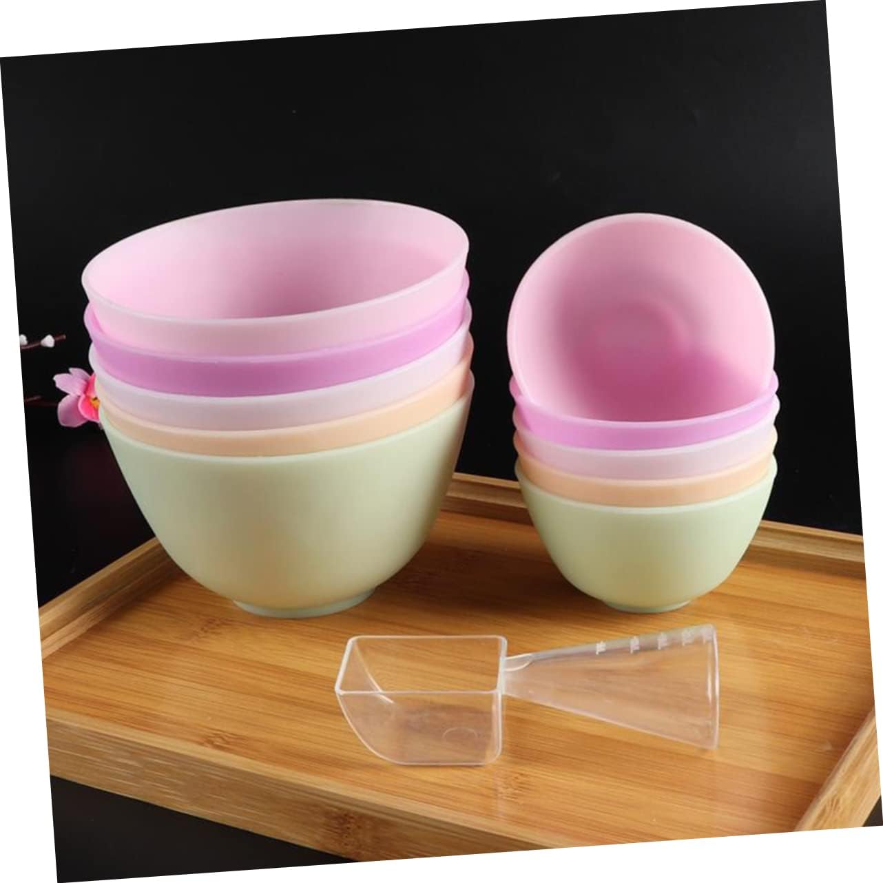 Didiseaon Odorless Anti-drop Silicone Mixing Bowl for Facial Masks Cooking Flexible Microwave Dishwasher Safe for Ingredients Sauces Medium Green