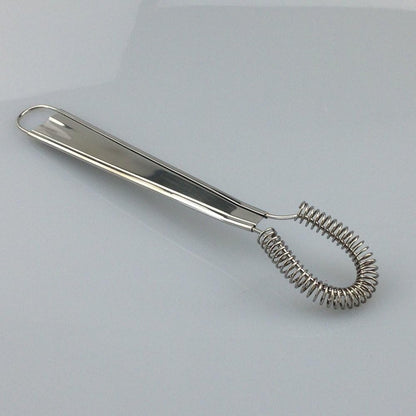 Stainless Steel Mini Spring Egg Beater Silicone Whisk Magic Hand Held Sauce Stirrer Blender Milk Frother Foamer Coffee Mixer (2Pack-Silicone+Steel coil)