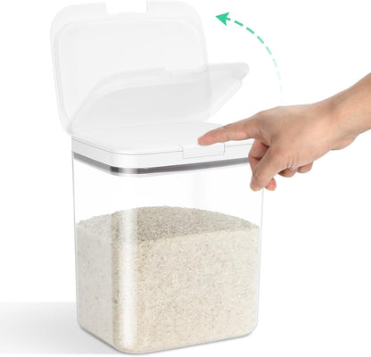 TBMAXS Versatile Storage Container Bin with Pop-up Lid & Scoop, Rice Flour Container Dog Cat Food Storage Container, Laundry Room Organization Household Essentials Kitchen Pantry Organizers