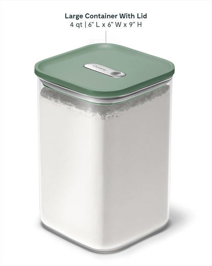 Caraway 4qt Glass Airtight Food Storage Container with Lid – Non-Toxic, BPA-Free Kitchen Storage Container – Stackable, Space-Saving Airtight Container for Dry Goods and More - Mist