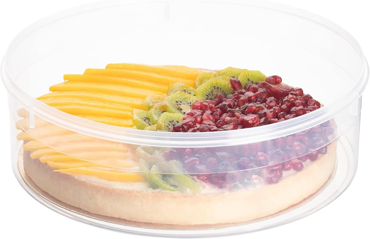 Pie Carrier Cake Storage Clear Container with Red Lid | 10.5" Large Round Plastic Cupcake Cheesecake Muffin Flan Cookie Tortilla Holder Storage Containers Airtight | Pie Keeper Transport Container