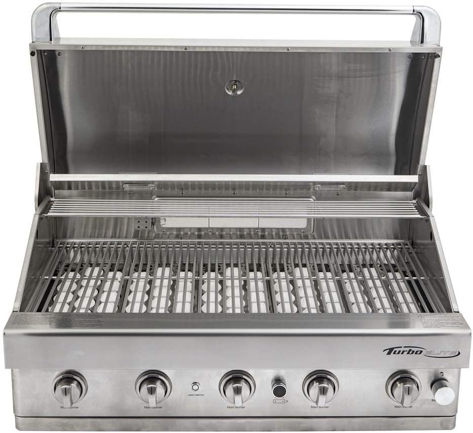 Turbo Elite 38-inch 5-Burner Built-In BBQ Gas Grill - Propane
