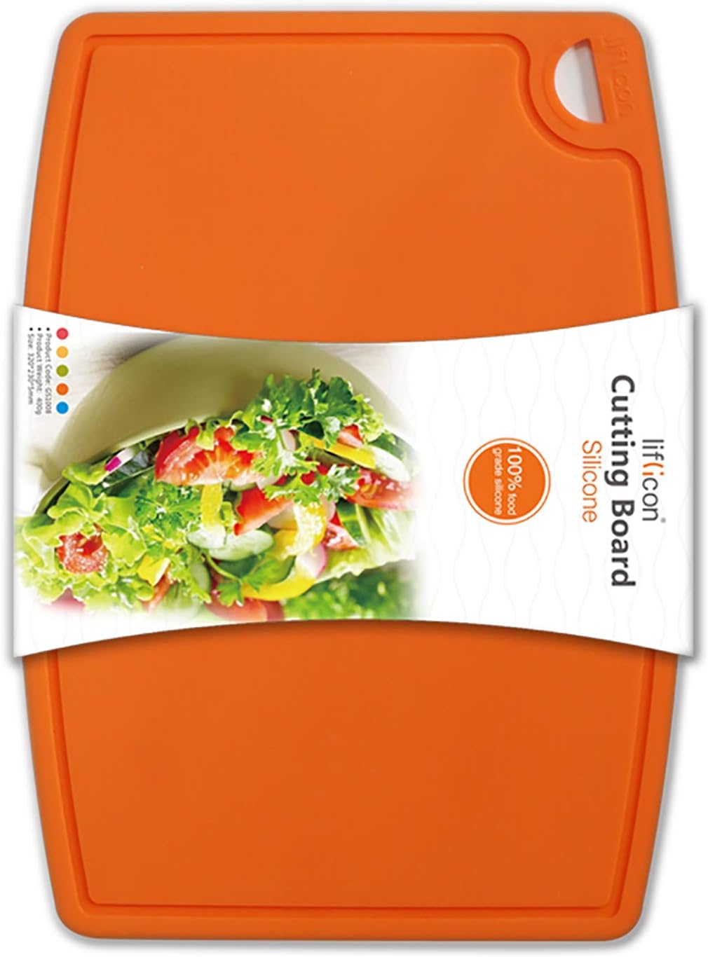 Liflicon Thick Cutting Boards for Kitchen Silicone Chopping Board Set of 2 Mid 12.6'' x 9.1”,Mini 9.1”x7.1” Non-slip Deep Drip Juice Groove Easy Grip Handle,Dishwasher Safe-Red