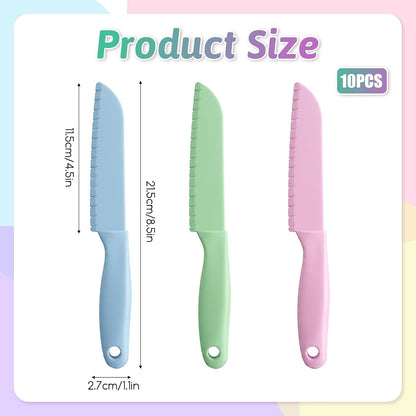 10 Pcs Lettuce Knife Cutter Set, 8.5 Inch Plastic Cake Knife