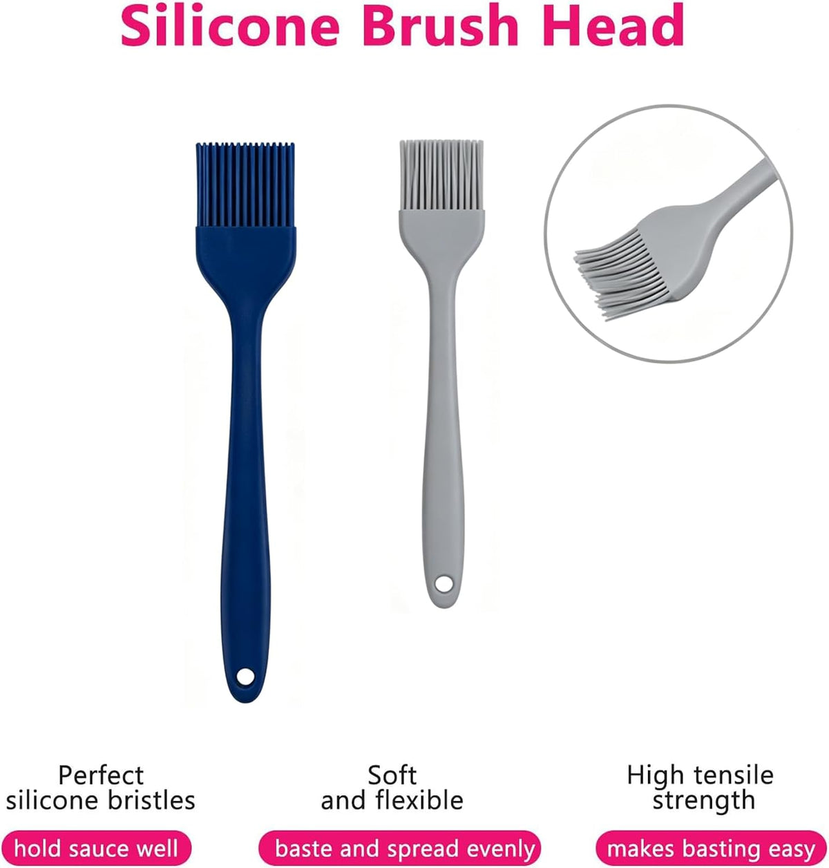 Hhyn Silicone Basting Pastry Brush Set 2 Pack