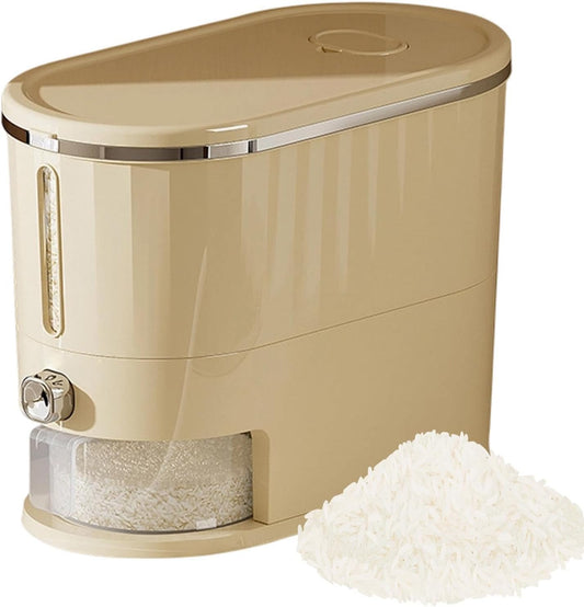 Rice Dispenser 5kg Airtight Clear Window Organizer | Food Storage Containers Rice Bucket for Home Kitchen Pantry Apartment Farmhouse Restaurant RV Sugar Flour Cereal Grain